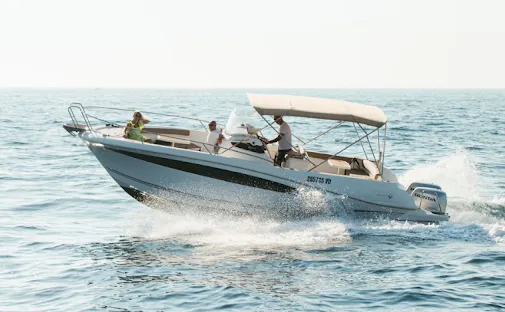 Our eco-friendly boat on the Adriatic
